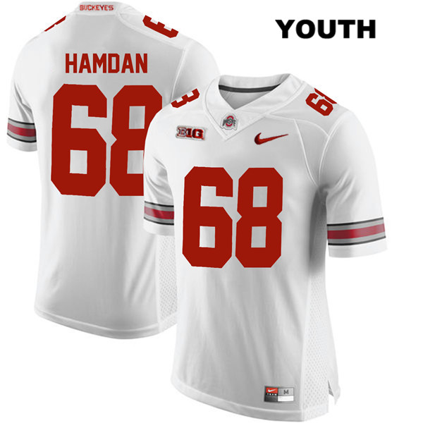 Ohio State Buckeyes Youth Zaid Hamdan #68 White Authentic Nike College NCAA Stitched Football Jersey NT19J41PL